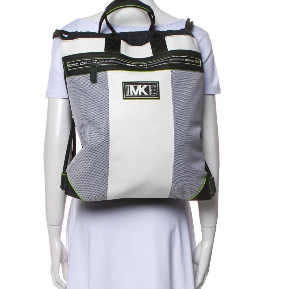 Michael Kors Airport Edition Colorblock Nylon & Leather Unisex Backpack EUC